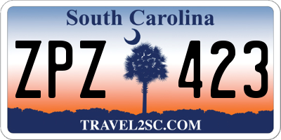 SC license plate ZPZ423