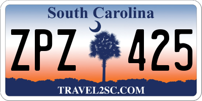 SC license plate ZPZ425