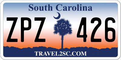 SC license plate ZPZ426