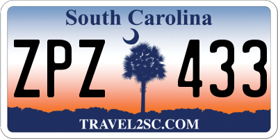 SC license plate ZPZ433