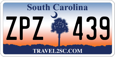 SC license plate ZPZ439