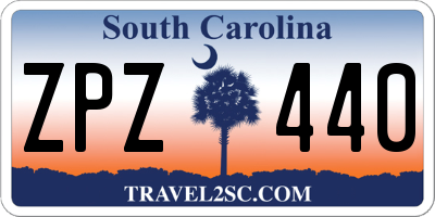 SC license plate ZPZ440