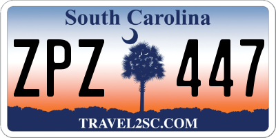 SC license plate ZPZ447