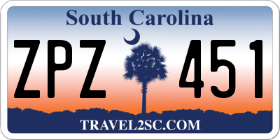 SC license plate ZPZ451
