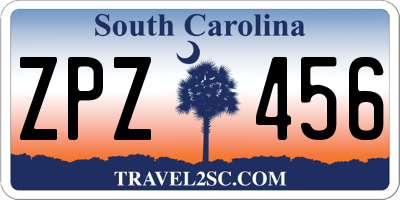 SC license plate ZPZ456