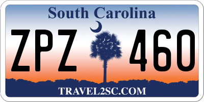 SC license plate ZPZ460