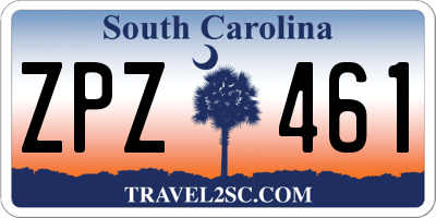 SC license plate ZPZ461