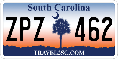 SC license plate ZPZ462
