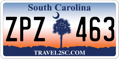 SC license plate ZPZ463