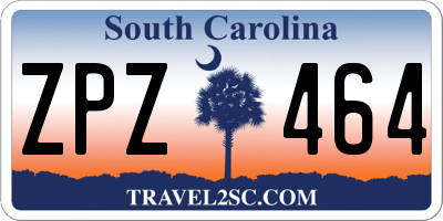 SC license plate ZPZ464