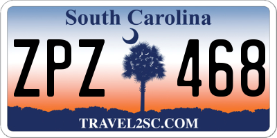SC license plate ZPZ468
