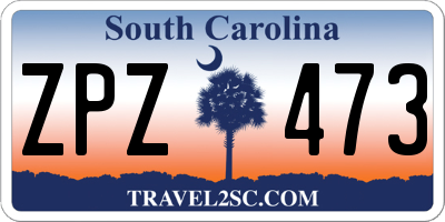 SC license plate ZPZ473