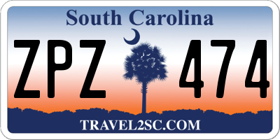 SC license plate ZPZ474