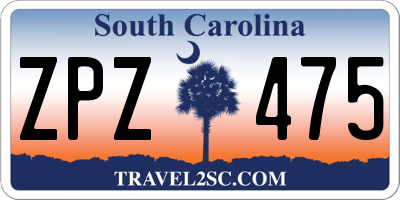 SC license plate ZPZ475