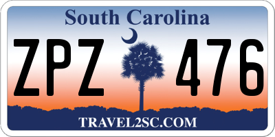 SC license plate ZPZ476
