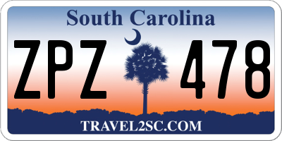 SC license plate ZPZ478