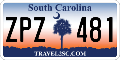 SC license plate ZPZ481
