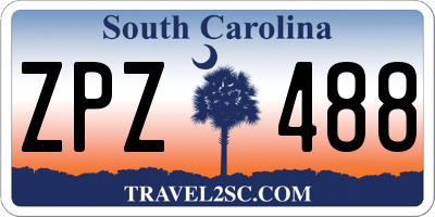 SC license plate ZPZ488
