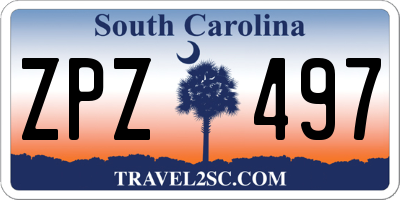 SC license plate ZPZ497