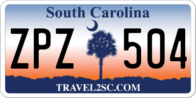 SC license plate ZPZ504