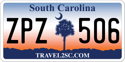 SC license plate ZPZ506