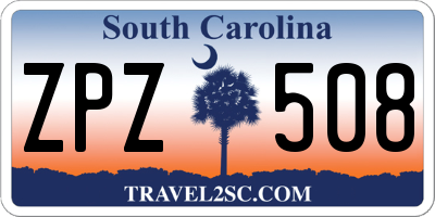 SC license plate ZPZ508