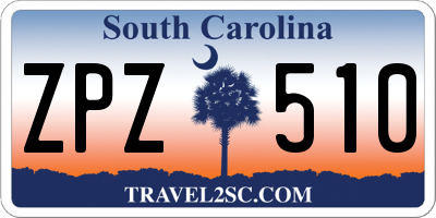 SC license plate ZPZ510