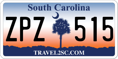 SC license plate ZPZ515