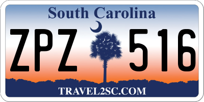 SC license plate ZPZ516