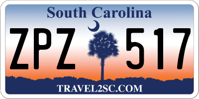 SC license plate ZPZ517