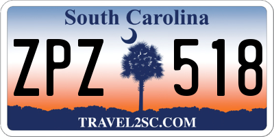 SC license plate ZPZ518