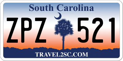 SC license plate ZPZ521