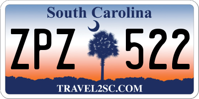 SC license plate ZPZ522