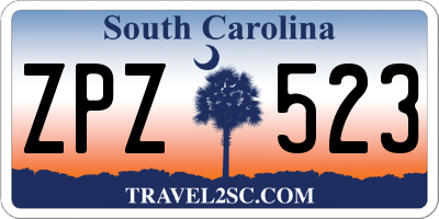 SC license plate ZPZ523