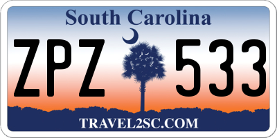 SC license plate ZPZ533
