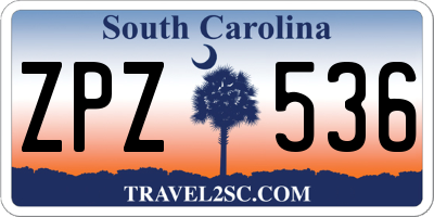 SC license plate ZPZ536