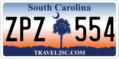 SC license plate ZPZ554