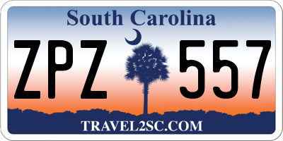 SC license plate ZPZ557