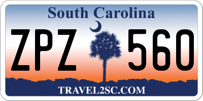 SC license plate ZPZ560