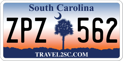 SC license plate ZPZ562