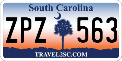 SC license plate ZPZ563