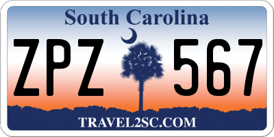 SC license plate ZPZ567