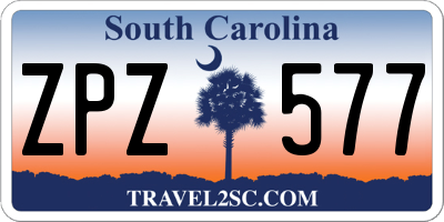 SC license plate ZPZ577