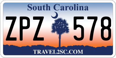 SC license plate ZPZ578