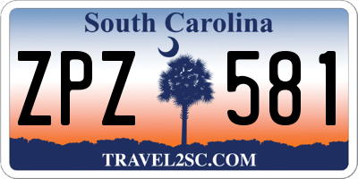 SC license plate ZPZ581