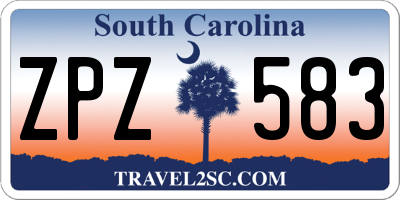 SC license plate ZPZ583