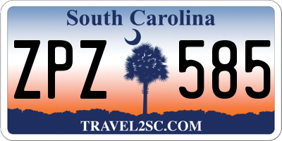 SC license plate ZPZ585