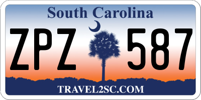 SC license plate ZPZ587