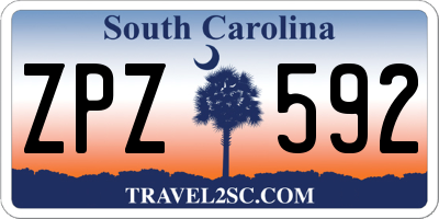SC license plate ZPZ592