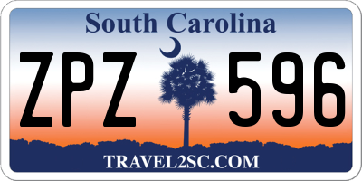 SC license plate ZPZ596